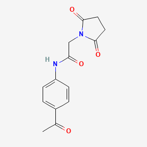 molecular formula C14H14N2O4 B2762789 N-(4-acetylphenyl)-2-(2,5-dioxopyrrolidin-1-yl)acetamide CAS No. 163487-73-8