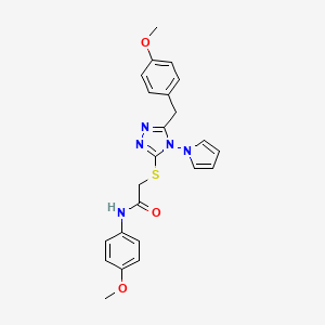 2-((5-(4-methoxybenzyl)-4-(1H-pyrrol-1-yl)-4H-1,2,4-triazol-3-yl)thio)-N-(4-methoxyphenyl)acetamide