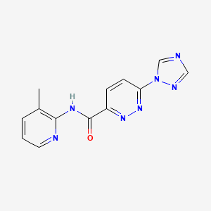 molecular formula C13H11N7O B2762797 N-(3-methylpyridin-2-yl)-6-(1H-1,2,4-triazol-1-yl)pyridazine-3-carboxamide CAS No. 1448075-18-0