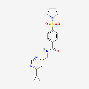 N-((6-cyclopropylpyrimidin-4-yl)methyl)-4-(pyrrolidin-1-ylsulfonyl)benzamide