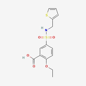 molecular formula C14H15NO5S2 B2762807 2-ethoxy-5-(thiophen-2-ylmethylsulfamoyl)benzoic Acid CAS No. 866156-10-7