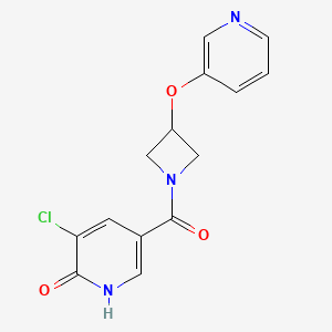 molecular formula C14H12ClN3O3 B2762819 (5-Chloro-6-hydroxypyridin-3-yl)(3-(pyridin-3-yloxy)azetidin-1-yl)methanone CAS No. 1903225-76-2