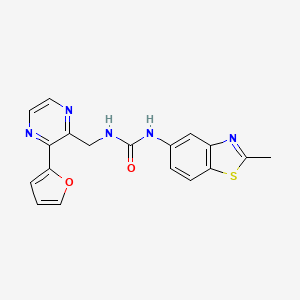 molecular formula C18H15N5O2S B2762820 1-((3-(呋喃-2-基)吡嘧啉-2-基)甲基)-3-(2-甲基苯并[d]噻唑-5-基)脲 CAS No. 2034362-88-2