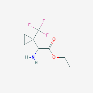 molecular formula C8H12F3NO2 B2762821 Ethyl 2-amino-2-[1-(trifluoromethyl)cyclopropyl]acetate CAS No. 2248258-16-2