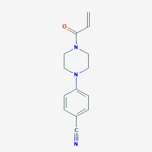molecular formula C14H15N3O B2762822 4-(4-Prop-2-enoylpiperazin-1-yl)benzonitrile CAS No. 2361638-46-0