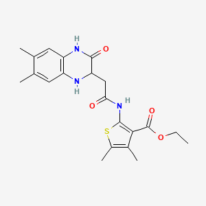 Ethyl 2-{[(6,7-dimethyl-3-oxo-1,2,3,4-tetrahydroquinoxalin-2-yl)acetyl]amino}-4,5-dimethylthiophene-3-carboxylate