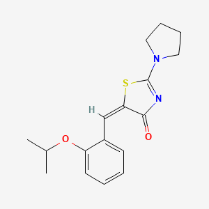 molecular formula C17H20N2O2S B2762824 (E)-5-(2-isopropoxybenzylidene)-2-(pyrrolidin-1-yl)thiazol-4(5H)-one CAS No. 578748-15-9
