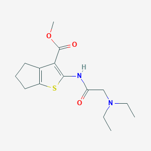 molecular formula C15H22N2O3S B276283 methyl 2-{[(diethylamino)acetyl]amino}-5,6-dihydro-4H-cyclopenta[b]thiophene-3-carboxylate 