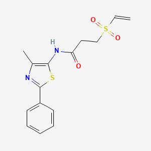 3-Ethenylsulfonyl-N-(4-methyl-2-phenyl-1,3-thiazol-5-yl)propanamide