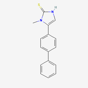 molecular formula C16H14N2S B2762850 3-methyl-4-(4-phenylphenyl)-1H-imidazole-2-thione CAS No. 852389-00-5
