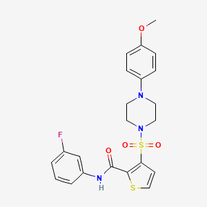 molecular formula C22H22FN3O4S2 B2762856 N-(3-fluorophenyl)-3-{[4-(4-methoxyphenyl)piperazin-1-yl]sulfonyl}thiophene-2-carboxamide CAS No. 1207006-84-5