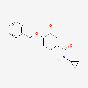 molecular formula C16H15NO4 B2762857 5-(benzyloxy)-N-cyclopropyl-4-oxo-4H-pyran-2-carboxamide CAS No. 1021024-04-3