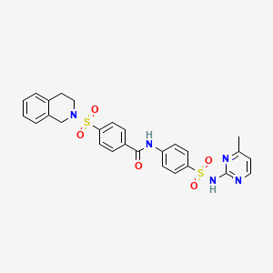 4-(3,4-dihydro-1H-isoquinolin-2-ylsulfonyl)-N-[4-[(4-methylpyrimidin-2-yl)sulfamoyl]phenyl]benzamide