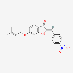 (Z)-6-((3-methylbut-2-en-1-yl)oxy)-2-(4-nitrobenzylidene)benzofuran-3(2H)-one