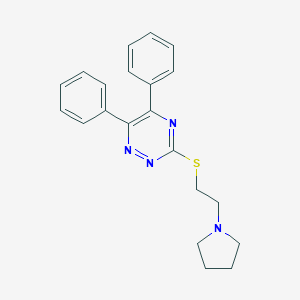 molecular formula C21H22N4S B276286 5,6-Diphenyl-1,2,4-triazin-3-yl 2-(1-pyrrolidinyl)ethyl sulfide 