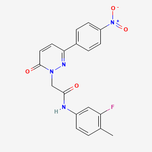 molecular formula C19H15FN4O4 B2762864 N-(3-fluoro-4-methylphenyl)-2-[3-(4-nitrophenyl)-6-oxopyridazin-1-yl]acetamide CAS No. 899753-39-0