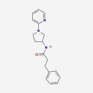 molecular formula C18H21N3O B2762867 3-phenyl-N-(1-(pyridin-2-yl)pyrrolidin-3-yl)propanamide CAS No. 1795417-48-9
