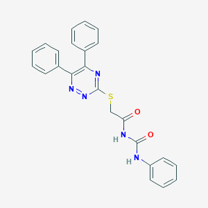 molecular formula C24H19N5O2S B276287 N-{[(5,6-diphenyl-1,2,4-triazin-3-yl)sulfanyl]acetyl}-N'-phenylurea 