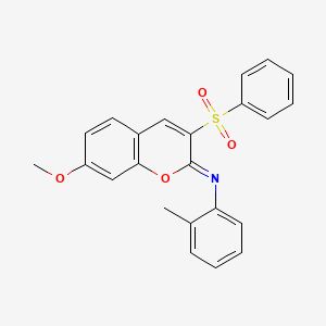 3-(benzenesulfonyl)-7-methoxy-N-(2-methylphenyl)chromen-2-imine