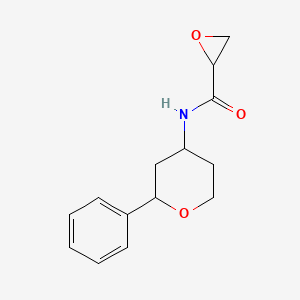 N-(2-Phenyloxan-4-yl)oxirane-2-carboxamide