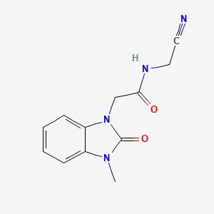 molecular formula C12H12N4O2 B2762883 N-(cyanomethyl)-2-(3-methyl-2-oxo-2,3-dihydro-1H-1,3-benzodiazol-1-yl)acetamide CAS No. 1252451-43-6