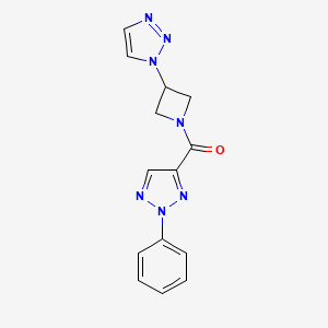 molecular formula C14H13N7O B2762886 (3-(1H-1,2,3-triazol-1-yl)azetidin-1-yl)(2-phenyl-2H-1,2,3-triazol-4-yl)methanone CAS No. 2034431-00-8