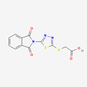 molecular formula C12H7N3O4S2 B2762887 2-[[5-(1,3-dioxoisoindol-2-yl)-1,3,4-thiadiazol-2-yl]sulfanyl]acetic Acid CAS No. 354126-22-0