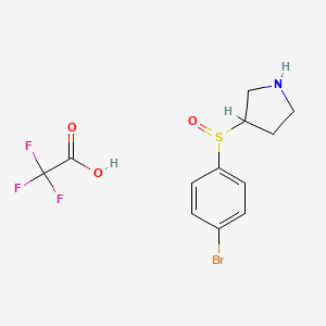 molecular formula C12H13BrF3NO3S B2762895 3-(4-Bromophenyl)sulfinylpyrrolidine;2,2,2-trifluoroacetic acid CAS No. 2375271-40-0