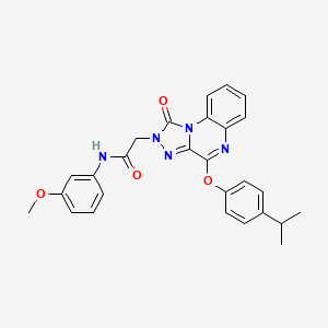 molecular formula C27H25N5O4 B2762897 2-[4-(4-isopropylphenoxy)-1-oxo[1,2,4]triazolo[4,3-a]quinoxalin-2(1H)-yl]-N-(3-methoxyphenyl)acetamide CAS No. 1184981-24-5