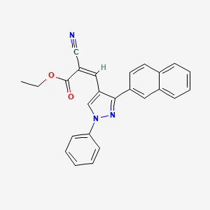 (Z)-ethyl 2-cyano-3-(3-(naphthalen-2-yl)-1-phenyl-1H-pyrazol-4-yl)acrylate