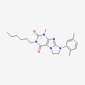 8-(2,5-Dimethylphenyl)-3-hexyl-1-methyl-1,3,5-trihydroimidazolidino[1,2-h]puri ne-2,4-dione