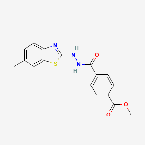 molecular formula C18H17N3O3S B2762915 Methyl 4-[[(4,6-dimethyl-1,3-benzothiazol-2-yl)amino]carbamoyl]benzoate CAS No. 851987-31-0