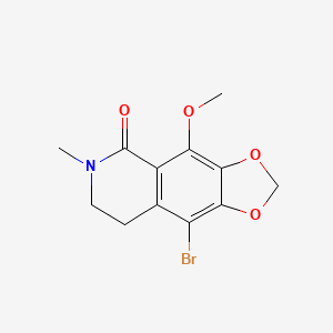 molecular formula C12H12BrNO4 B2762916 9-溴-4-甲氧基-6-甲基-7,8-二氢-1,3-二氧杂环[4,5-g]异喹啉-5(6H)-酮 CAS No. 1807979-77-6