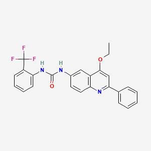 molecular formula C25H20F3N3O2 B2762920 1-(4-Ethoxy-2-phenylquinolin-6-yl)-3-[2-(trifluoromethyl)phenyl]urea CAS No. 1116025-91-2