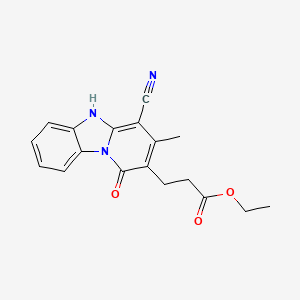 Ethyl 3-(4-cyano-1-hydroxy-3-methylpyrido[1,2-a]benzimidazol-2-yl)propanoate