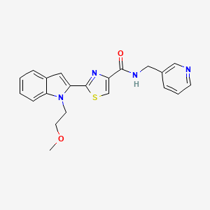 molecular formula C21H20N4O2S B2762932 2-(1-(2-甲氧基乙基)-1H-吲哚-2-基)-N-(吡啶-3-基甲基)噻唑-4-甲酰胺 CAS No. 1171341-31-3