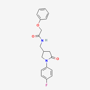 molecular formula C19H19FN2O3 B2762937 N-((1-(4-fluorophenyl)-5-oxopyrrolidin-3-yl)methyl)-2-phenoxyacetamide CAS No. 954667-85-7