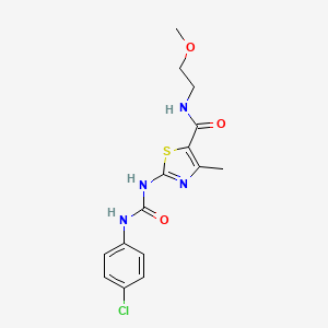 2-(3-(4-chlorophenyl)ureido)-N-(2-methoxyethyl)-4-methylthiazole-5-carboxamide