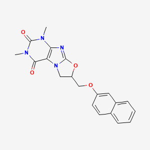 1,3-dimethyl-7-((naphthalen-2-yloxy)methyl)-6,7-dihydrooxazolo[2,3-f]purine-2,4(1H,3H)-dione