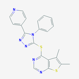 5,6-dimethyl-4-{[4-phenyl-5-(4-pyridinyl)-4H-1,2,4-triazol-3-yl]sulfanyl}thieno[2,3-d]pyrimidine