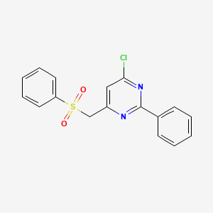 4-Chloro-2-phenyl-6-[(phenylsulfonyl)methyl]pyrimidine