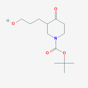 molecular formula C13H23NO4 B2762974 叔丁基 3-(3-羟基丙基)-4-氧代哌啶-1-羧酸酯 CAS No. 1629784-69-5