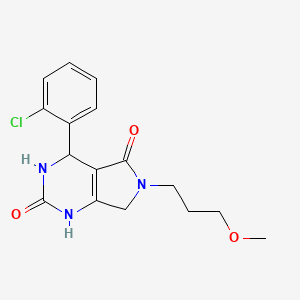molecular formula C16H18ClN3O3 B2762976 4-(2-chlorophenyl)-6-(3-methoxypropyl)-3,4,6,7-tetrahydro-1H-pyrrolo[3,4-d]pyrimidine-2,5-dione CAS No. 899736-24-4