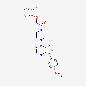 molecular formula C24H24FN7O3 B2762980 1-(4-(3-(4-ethoxyphenyl)-3H-[1,2,3]triazolo[4,5-d]pyrimidin-7-yl)piperazin-1-yl)-2-(2-fluorophenoxy)ethanone CAS No. 920206-99-1