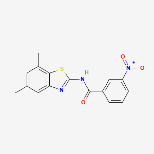 molecular formula C16H13N3O3S B2762982 N-(5,7-二甲基-1,3-苯并噻唑-2-基)-3-硝基苯甲酰胺 CAS No. 912760-33-9