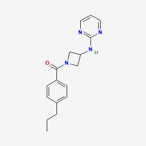 molecular formula C17H20N4O B2762990 (4-丙基苯基)(3-(嘧啶-2-基氨基)氮杂环丁烷-1-基)甲酮 CAS No. 2176069-92-2