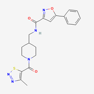 N-((1-(4-methyl-1,2,3-thiadiazole-5-carbonyl)piperidin-4-yl)methyl)-5-phenylisoxazole-3-carboxamide