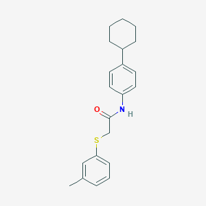 molecular formula C21H25NOS B2763001 N-(4-cyclohexylphenyl)-2-[(3-methylphenyl)sulfanyl]acetamide CAS No. 212074-99-2