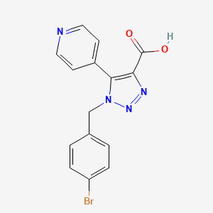molecular formula C15H11BrN4O2 B2763004 1-(4-bromobenzyl)-5-pyridin-4-yl-1H-1,2,3-triazole-4-carboxylic acid CAS No. 1338666-89-9
