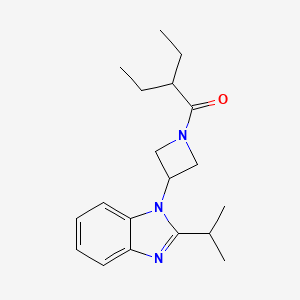 molecular formula C19H27N3O B2763006 2-Ethyl-1-[3-(2-propan-2-ylbenzimidazol-1-yl)azetidin-1-yl]butan-1-one CAS No. 2415531-69-8